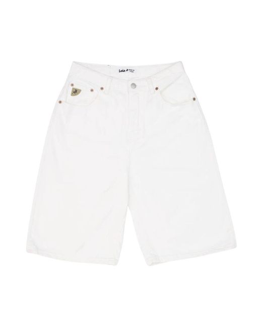 Lois White Casual Shorts