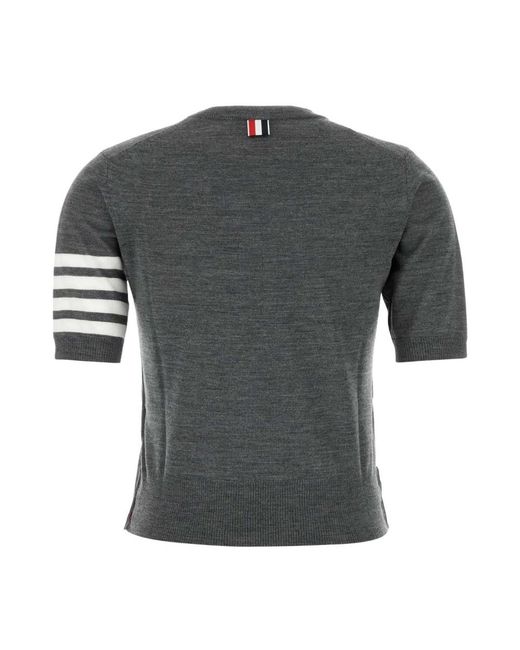 Thom Browne Gray Round-Neck Knitwear