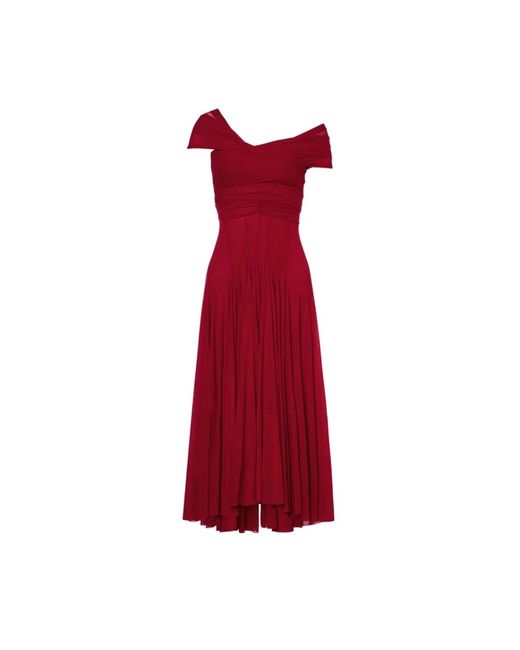 Philosophy Di Lorenzo Serafini Red Stretch Tulle Dress