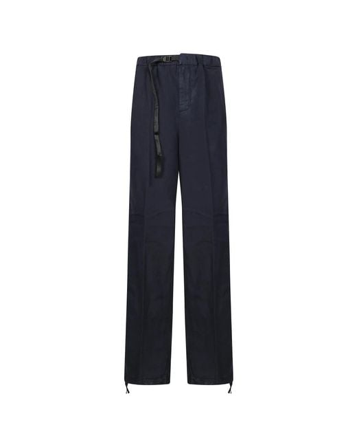White Sand Blue Straight Trousers