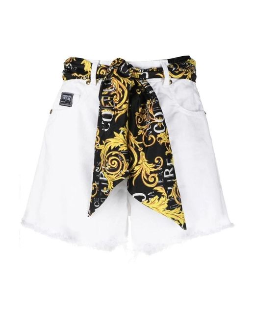 Versace Jeans Couture White Denim Shorts