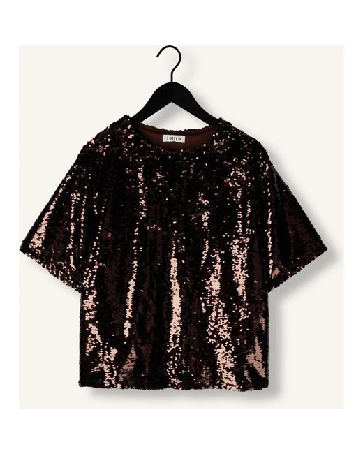 EDITED Overhemden ,Bruin ,Polyester Janah T-Shirt in het Black