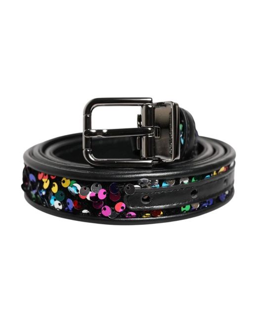 Dolce & Gabbana Paillettenverzielter Metallgürtel in Black für Herren