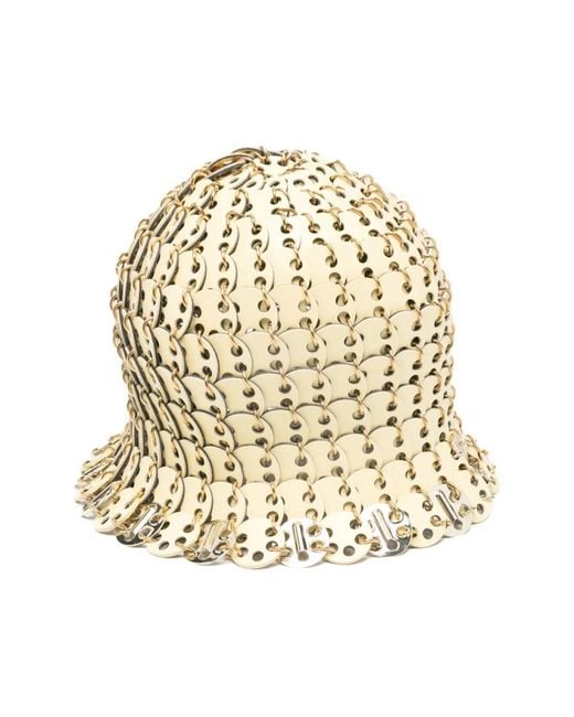 Rabanne Accessoires ,Geel ,Bucket Hat in het Natural