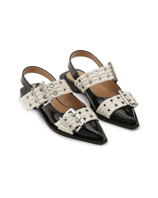 Ganni Black Ballerinas Shoes