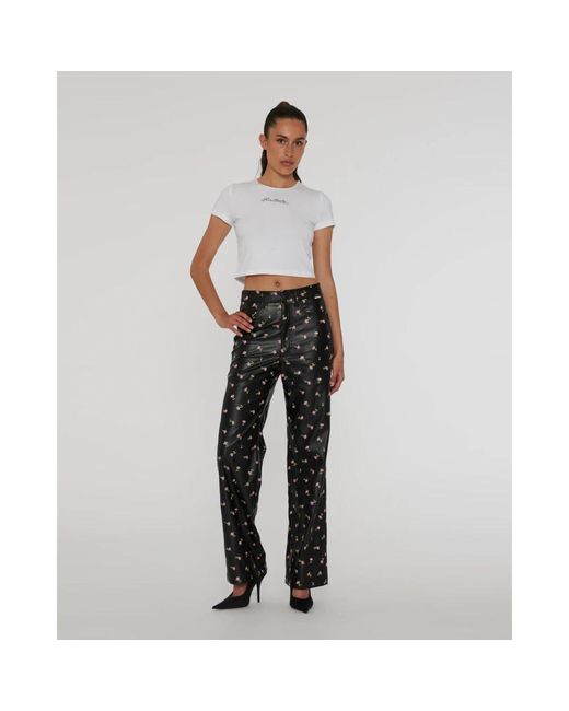 ROTATE BIRGER CHRISTENSEN Black Straight Trousers