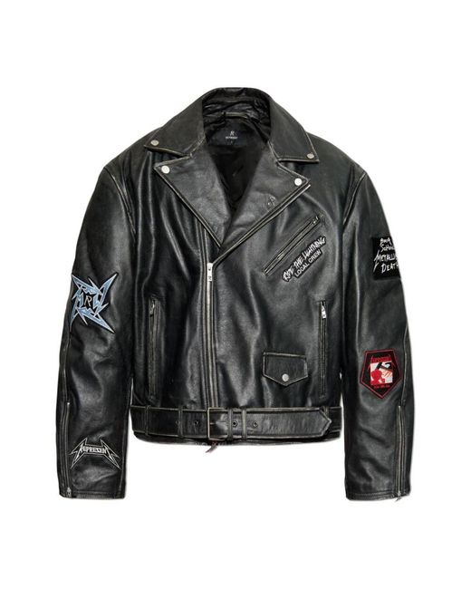 Represent Lederjacke in Black für Herren
