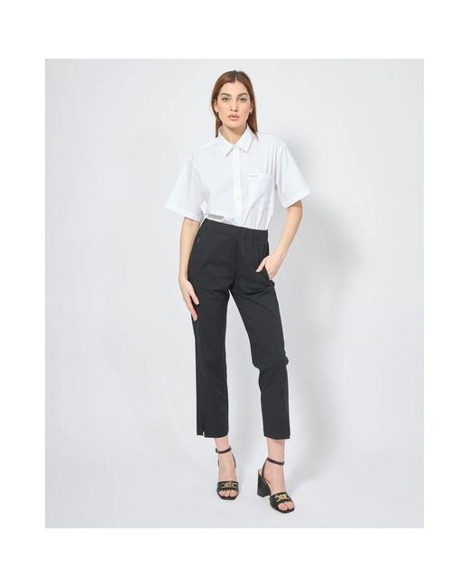 Jijil Black Schwarze Hose Mit Elastischem Bund