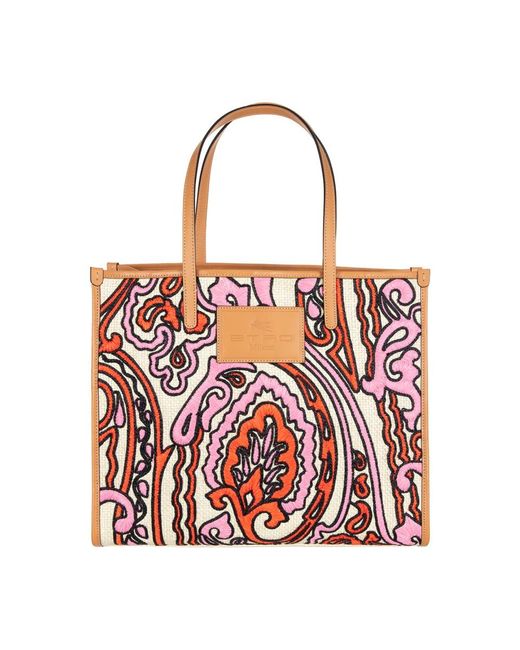 Etro Red Tote Bags