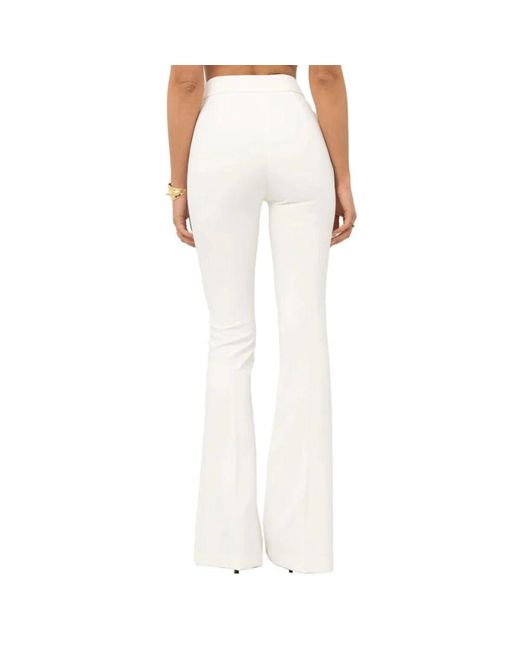 Elisabetta Franchi White Ausgestelltes bein schleifenmuster hose