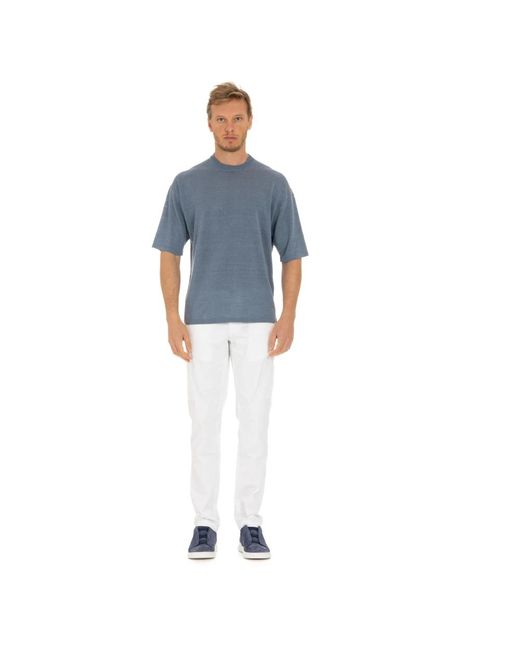 Roberto Collina Blue Round-Neck Knitwear for men