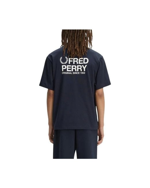 Fred Perry Blue T-Shirts for men