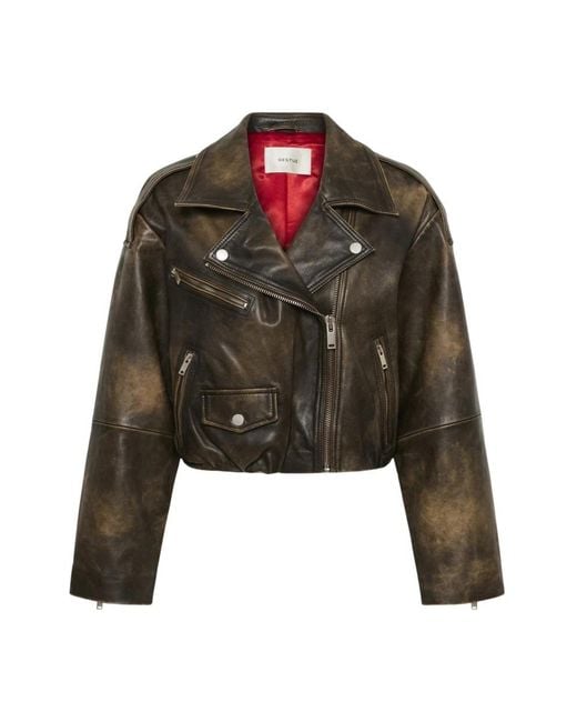 Gestuz Green Leather Jackets