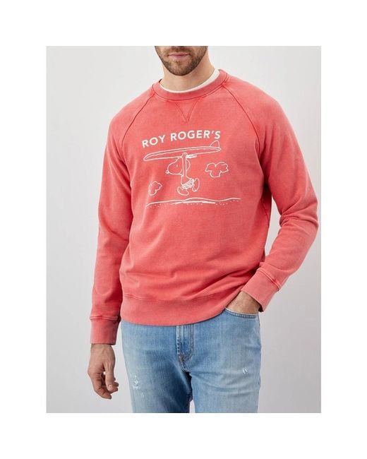 Roy Rogers Marmor koralle raglan sweatshirt in Pink für Herren