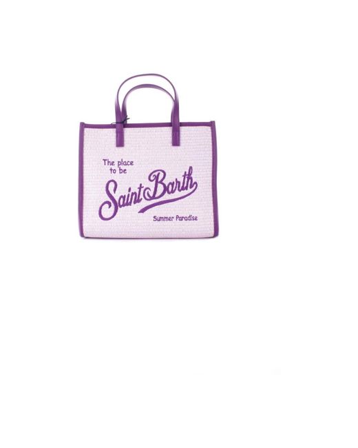 Borsa lilla con logo di Saint Barth in Pink