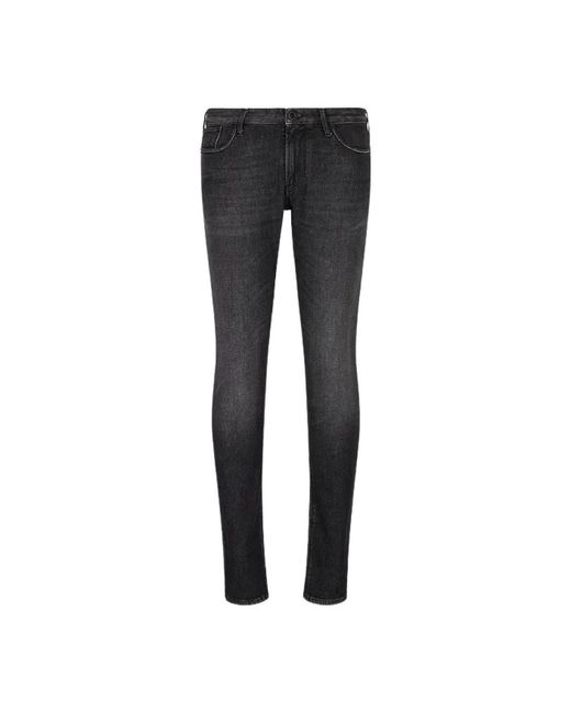 Vintage delavé jeans in denim nero di Emporio Armani in Black da Uomo