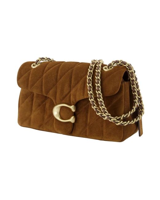 COACH Brown Tabby 26 With Chain Shoulder Bag