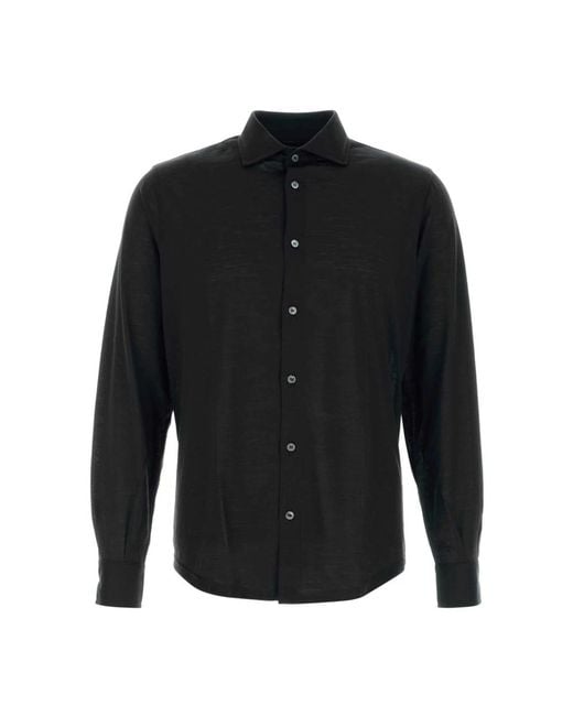 Fedeli Black Casual Shirts for men