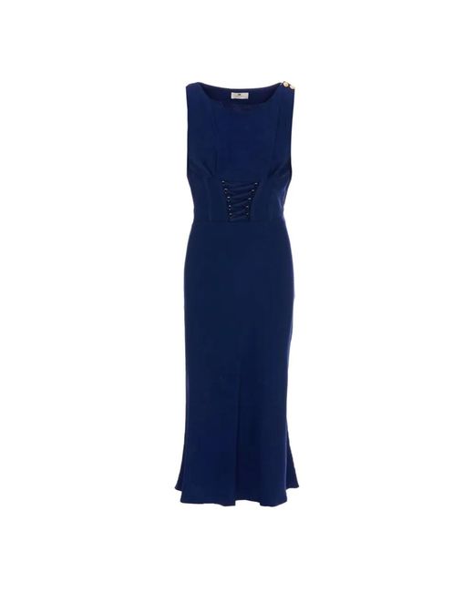 Midi Dresses Elisabetta Franchi de color Blue