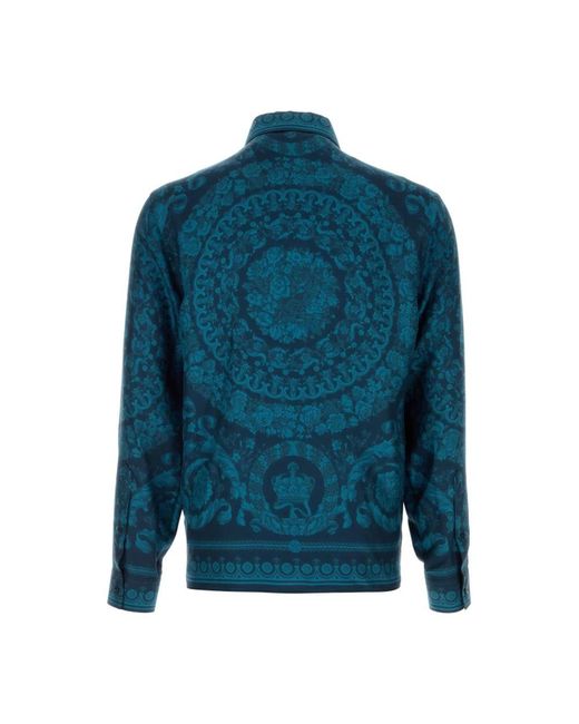 Versace Blue Casual Shirts for men