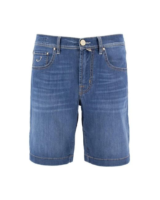 Jacob Cohen Blue Denim Shorts for men