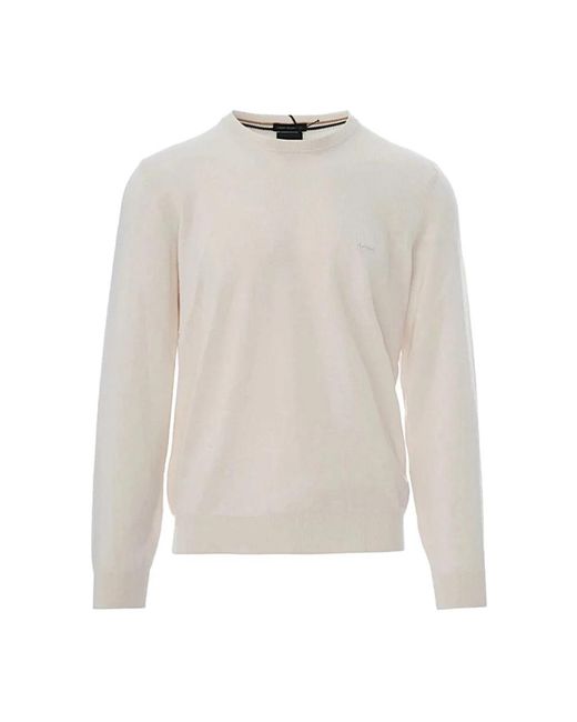HUGO White Round-Neck Knitwear for men