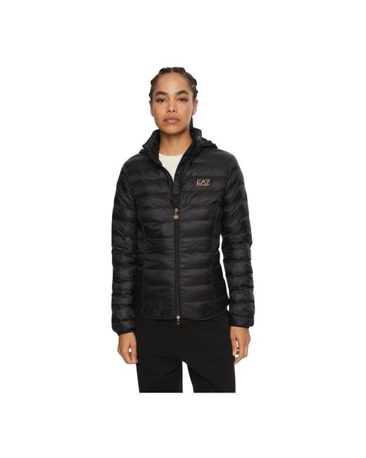 EA7 Jassen ,Zwart ,Leer Lichtgewicht Puffer Jacket in het Black