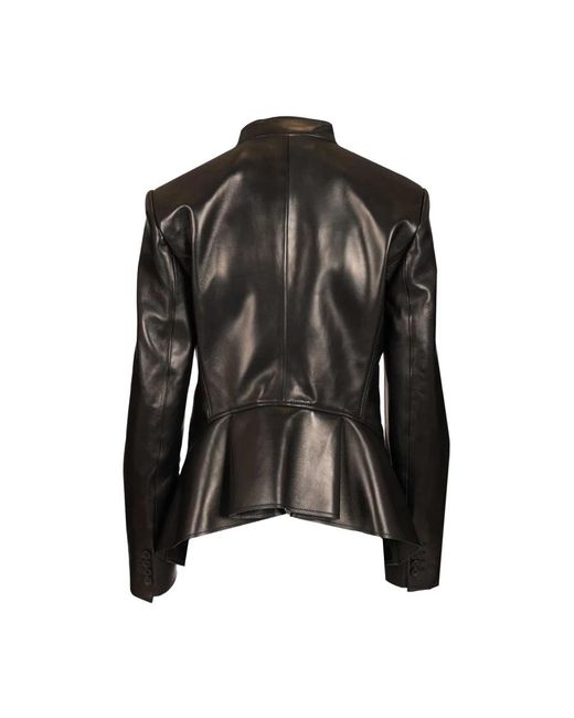 McQueen Black Leather Jackets