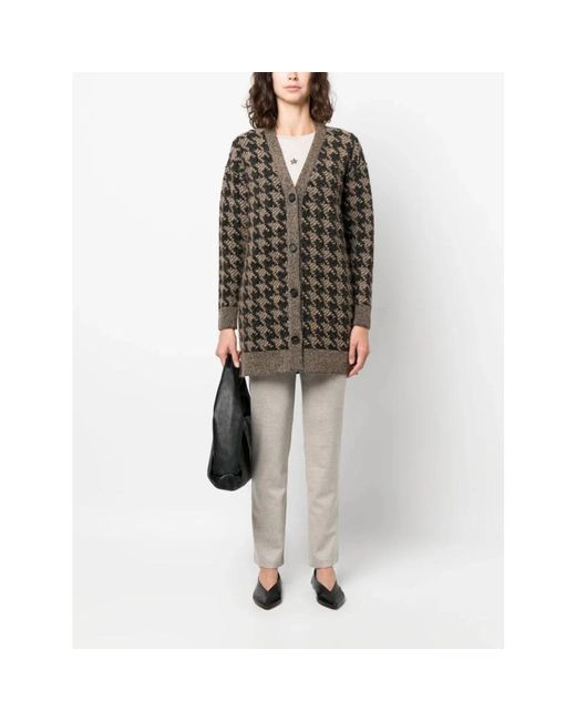 Lorena Antoniazzi Multicolor Hahnentritt-Strickjacke