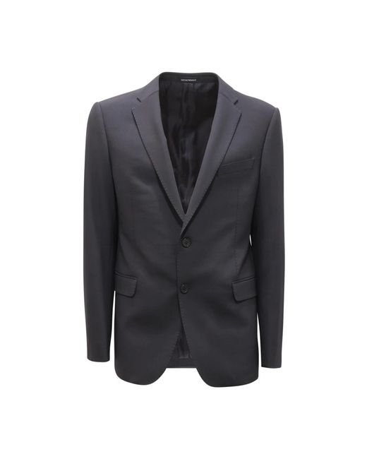 Armani Jassen ,Blauw ,Wol Wollen Pak Emporio M Line Model in het Black voor heren