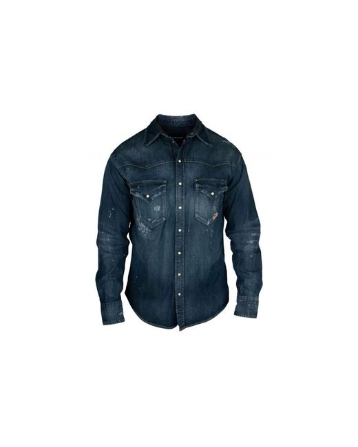 DSquared² Leaf West Shirt in het Blue voor heren