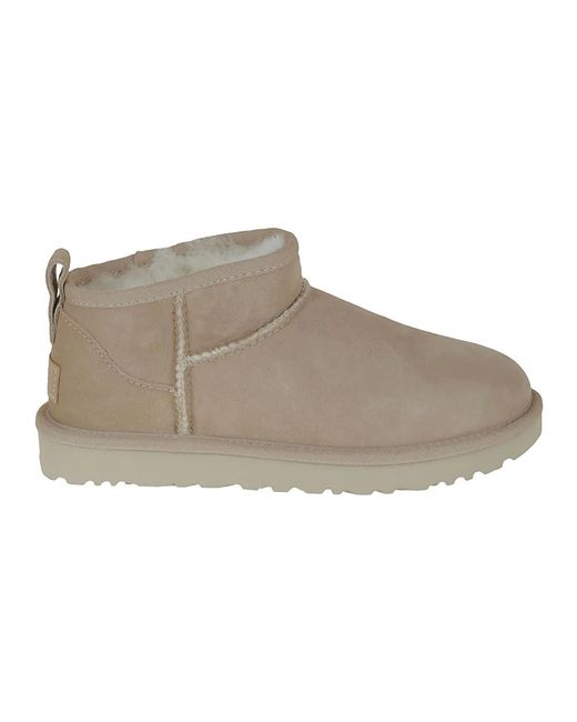 Ultra Mini Sheepskin Suede Boot, Mujer, Talla Ugg de color Gray