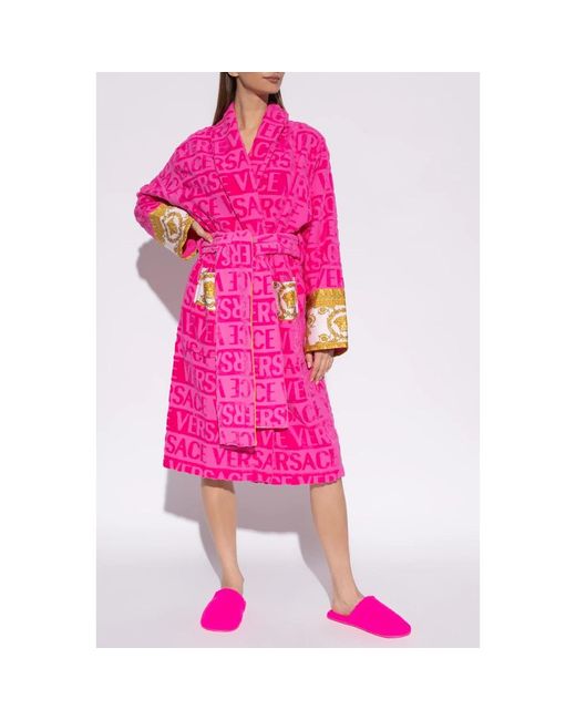 Versace Gestreepte Badjas in het Pink