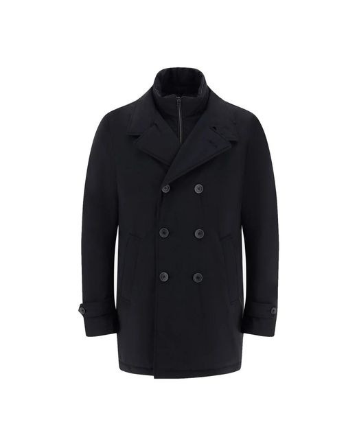 Double-Breasted Coats Herno de hombre de color Blue