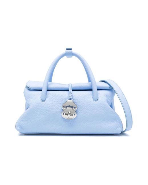 Zanellato Blue Dotta Centauro Kleine Lederhandtasche