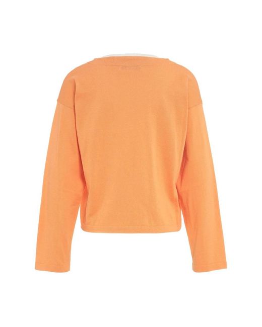 Mauro Grifoni Orange V-Neck Knitwear