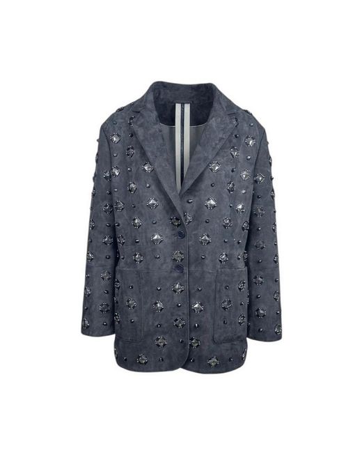 S.w.o.r.d 6.6.44 Suede Blazer in het Blue