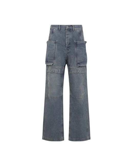 Rick Owens Blue Wide Jeans