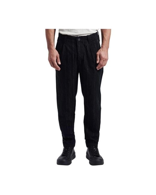 Transit Gestreifte Baumwollhose Mit Lockerer Passform in Black für Herren