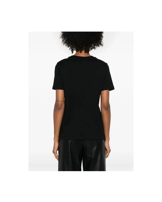 Max Mara Zwart Katoenen Tshirt Korte Mouwen in het Black