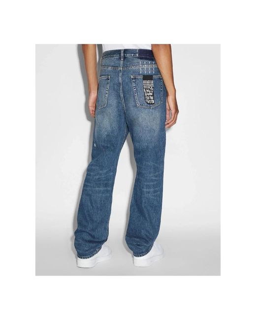 Ksubi Blue Straight Jeans for men