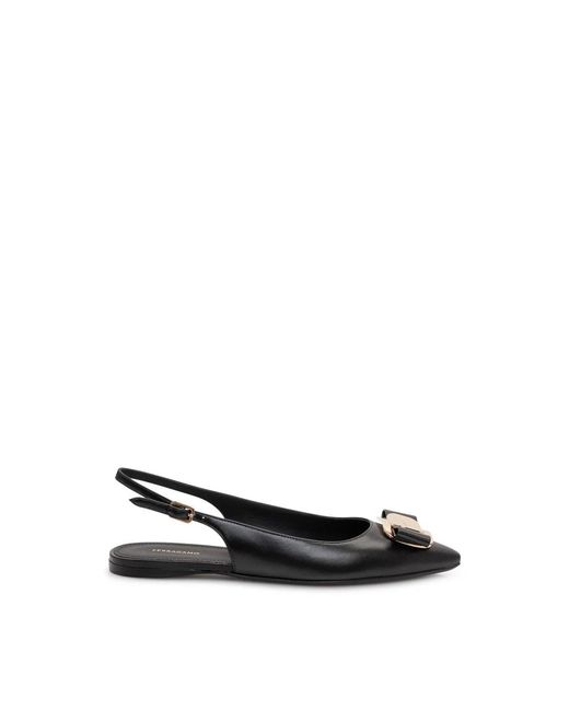 Ferragamo Black Ballerinas