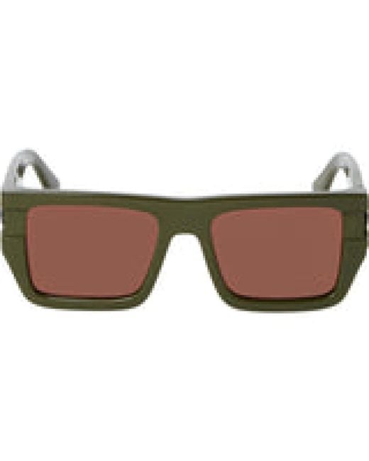 Off-White c/o Virgil Abloh Brown Grüne Rechteckige Sonnenbrille Oeri149 Chester