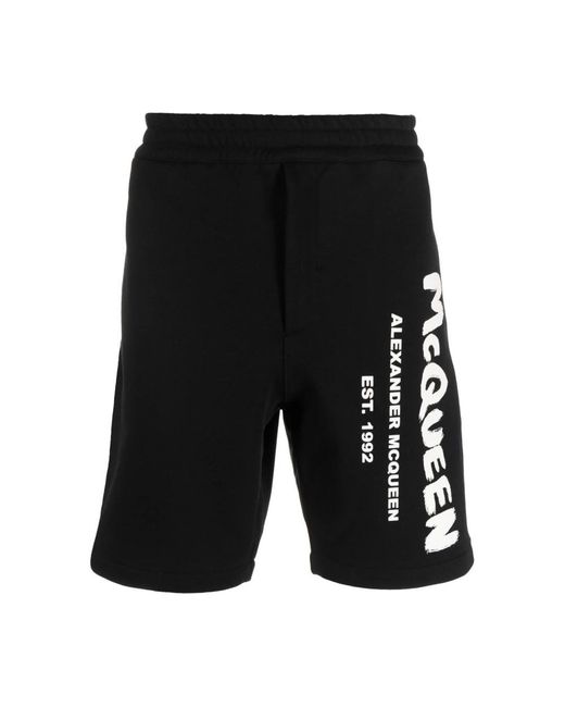 Alexander McQueen Black Long Shorts for men
