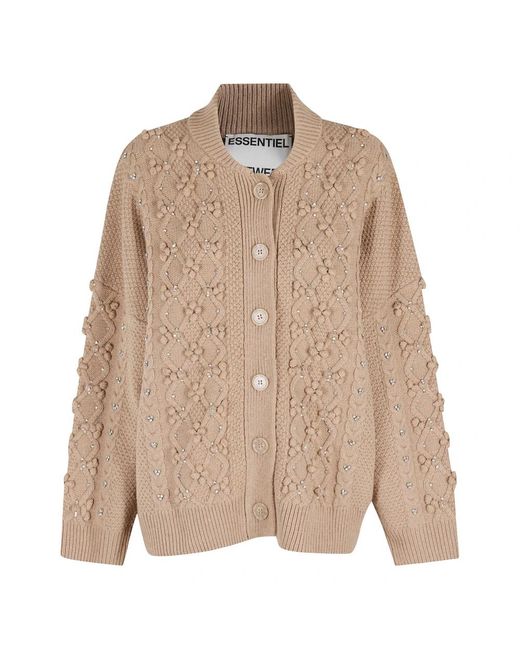 Essentiel Antwerp Rhinestone Cardigan in het Natural