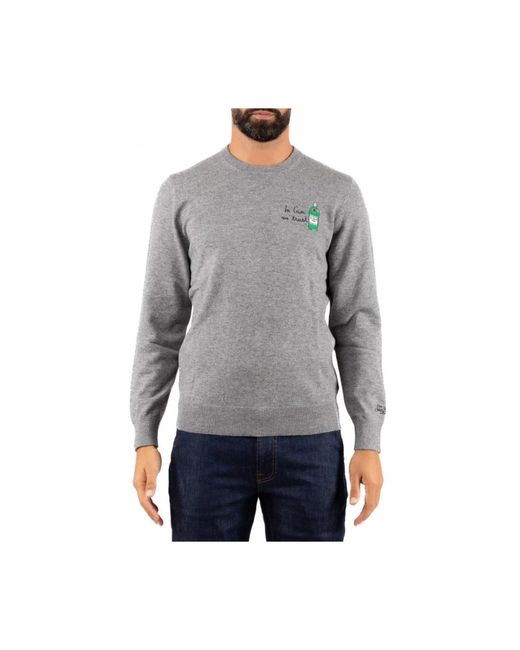 Mc2 Saint Barth Gray Round-Neck Knitwear for men