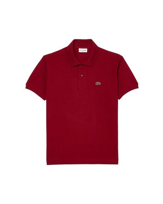 Lacoste Tops ,Rood ,Katoen Klassiek Poloshirt Bordeaux in het Red voor heren