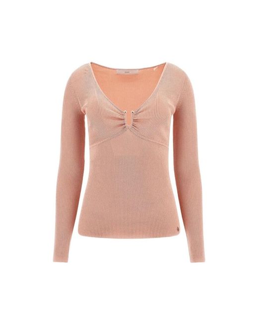 Guess Pink Long Sleeve Tops