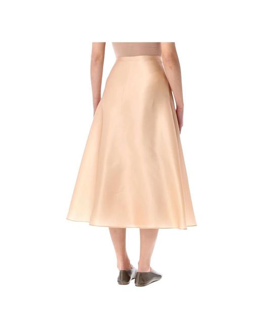 Alberta Ferretti Silk Organza Circle Rok in het Natural