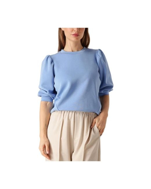 SELECTED Blue Blauer 3/4-Ärmel-Sweatshirt